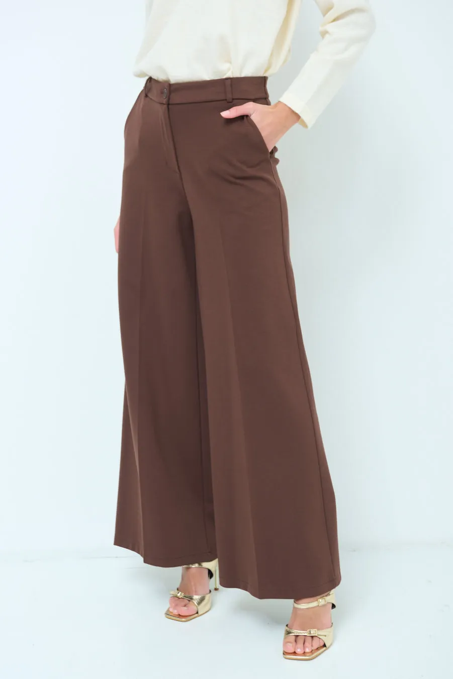 Wide-leg tailored trousers wholesale