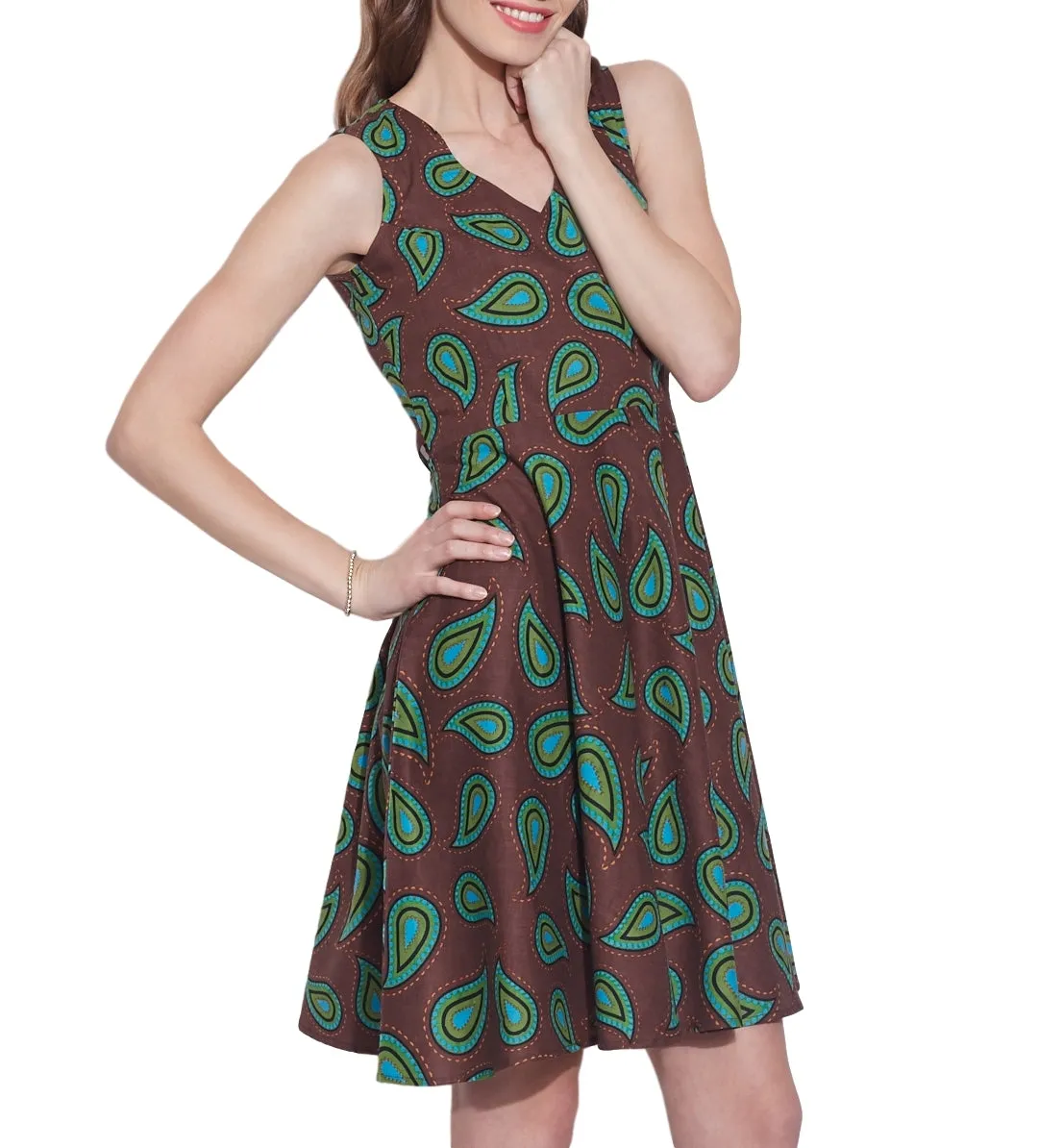 Women Apparels Cotton Printed Dress,Machine Washable,W-CPD36-1627, Size-36 Inch