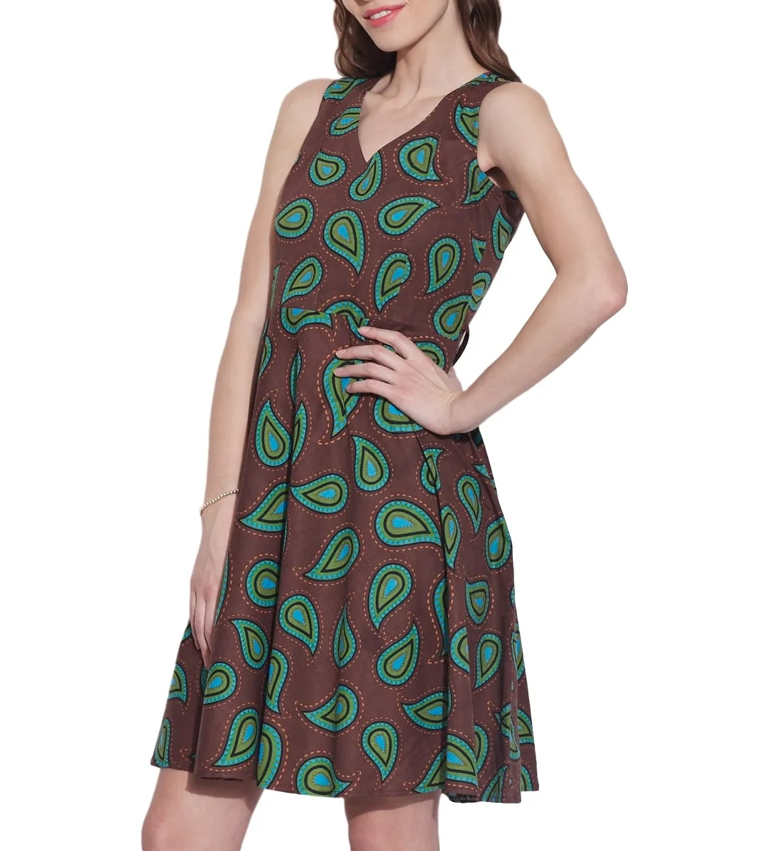 Women Apparels Cotton Printed Dress,Machine Washable,W-CPD36-1627, Size-36 Inch