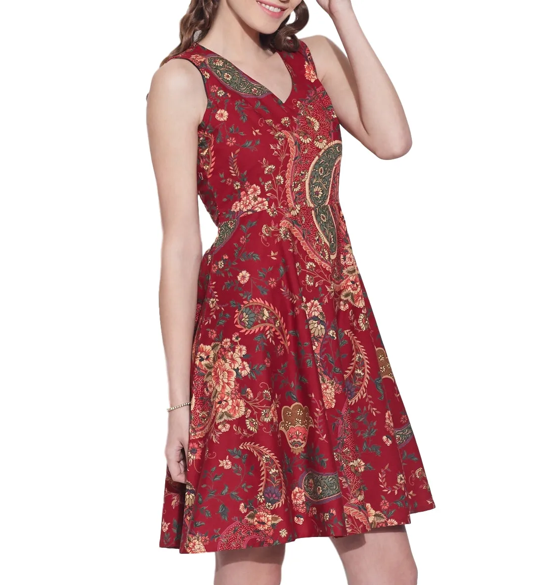 Women Apparels Cotton Printed Dress,Machine Washable,W-CPD38-1610, Size-38 Inch