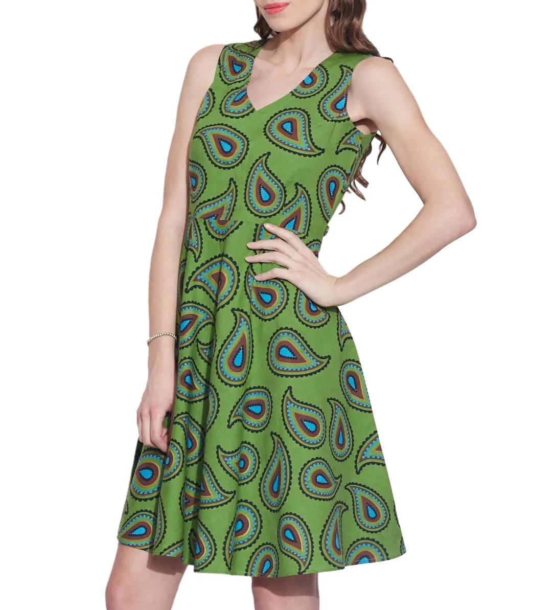 Women Apparels Cotton Printed Dress,Machine Washable,W-CPD40-1623, Size-40 Inch