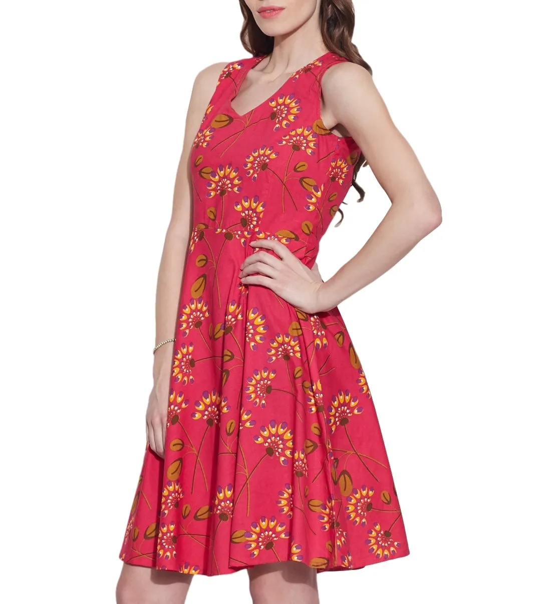 Womens Accessories Cotton Printed Dress,Machine Washable,W-CPD44-1605, Size-44 Inch