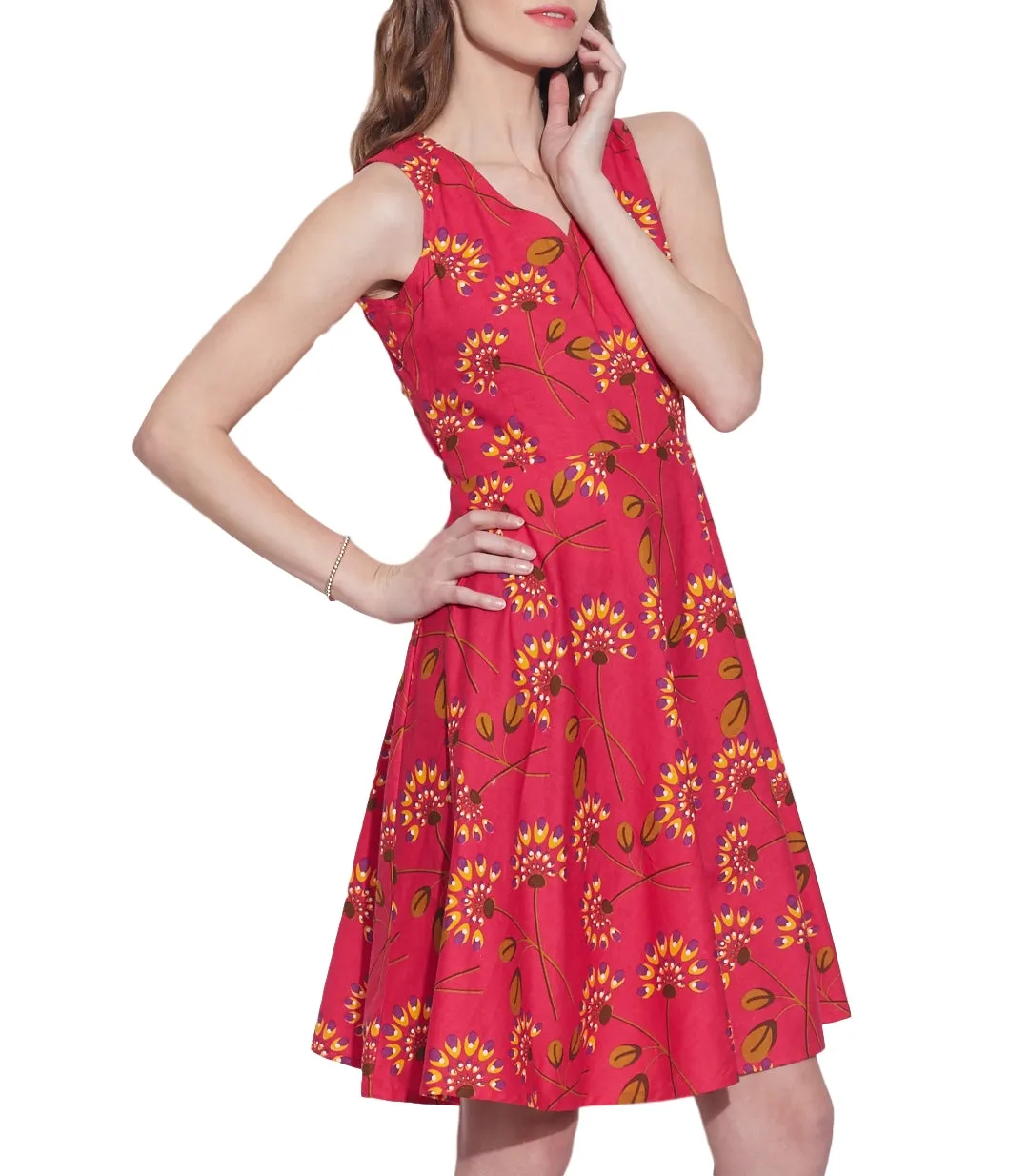 Womens Accessories Cotton Printed Dress,Machine Washable,W-CPD44-1605, Size-44 Inch