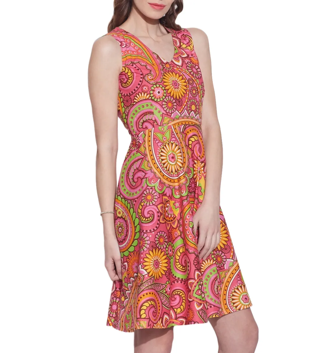 Womens Accessories Cotton Printed Dress,Machine Washable,W-CPD44-1615, Size-44 Inch