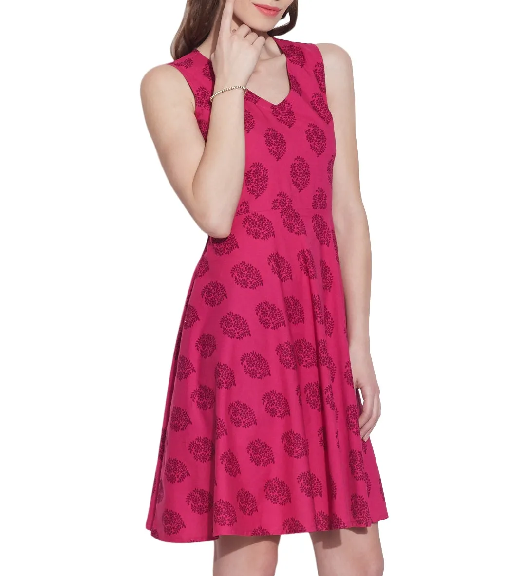 Womens Accessories Cotton Printed Dress,Machine Washable,W-CPD46-1628, Size-46 Inch