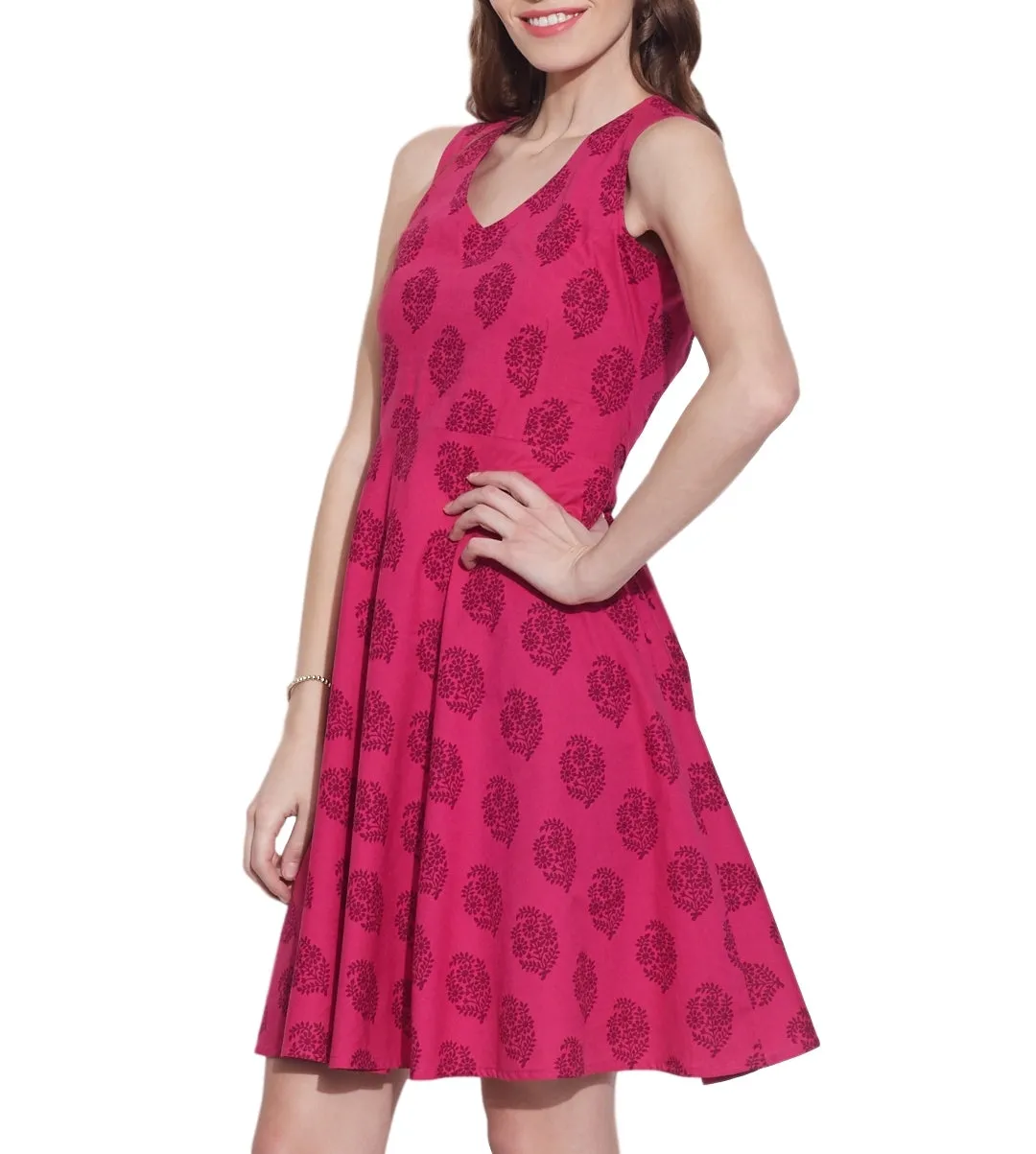 Womens Accessories Cotton Printed Dress,Machine Washable,W-CPD46-1628, Size-46 Inch