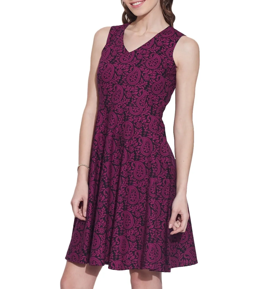 Women's Apparel Cotton Printed Dress,Machine Washable,W-CPD40-1612, Size-40 Inch