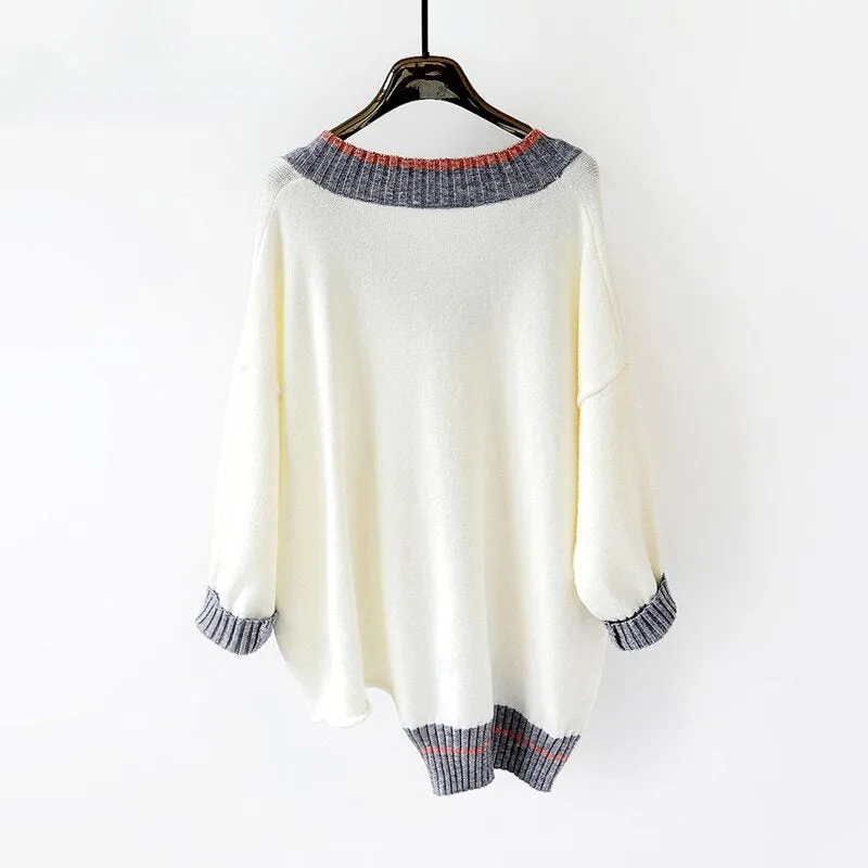 Women's Autumn/Winter Casual Knitted V-Neck Sweater