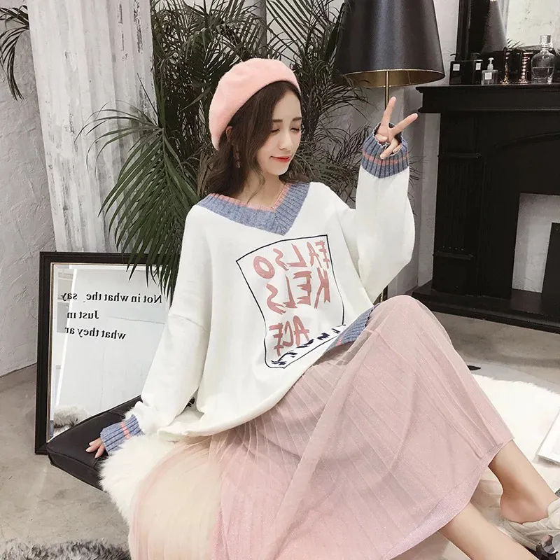 Women's Autumn/Winter Casual Knitted V-Neck Sweater