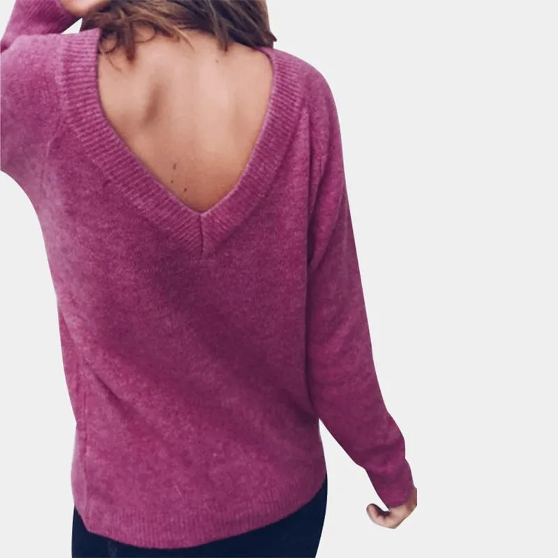 Women's Autumn/Winter V-Neck Knitted Pullover