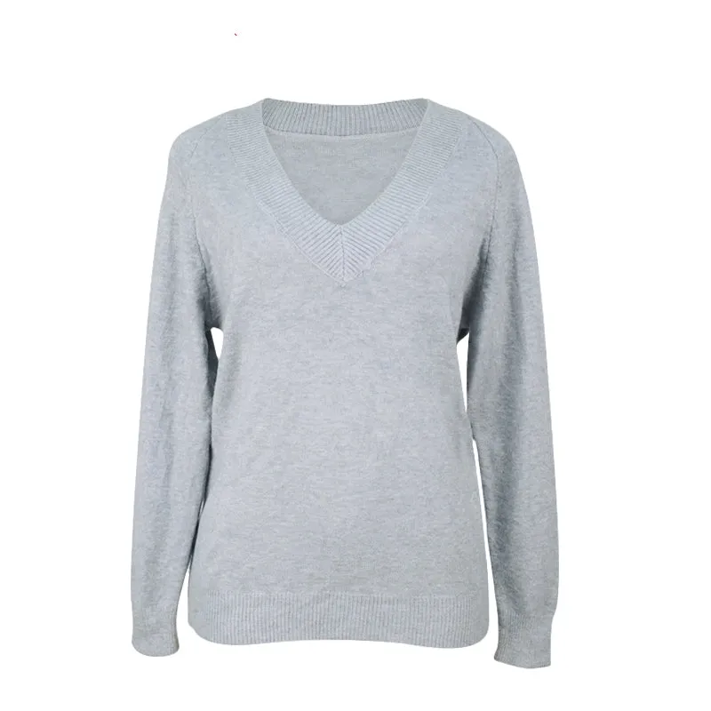 Women's Autumn/Winter V-Neck Knitted Pullover