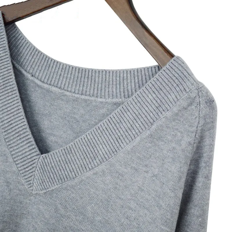 Women's Autumn/Winter V-Neck Knitted Pullover