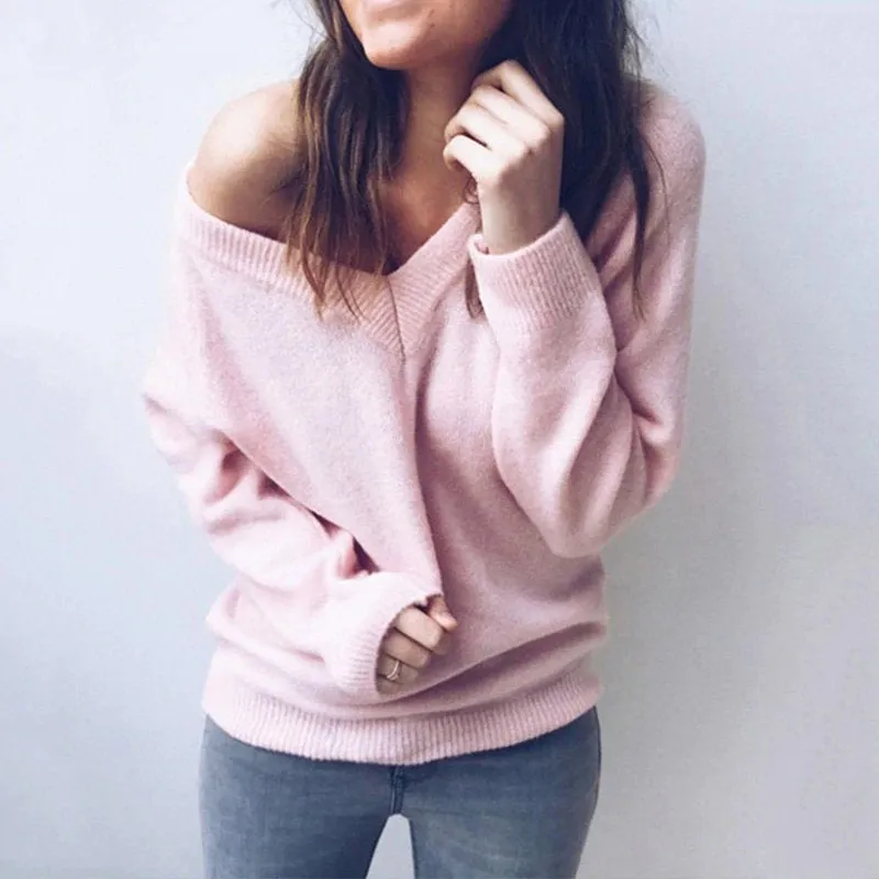 Women's Autumn/Winter V-Neck Knitted Pullover