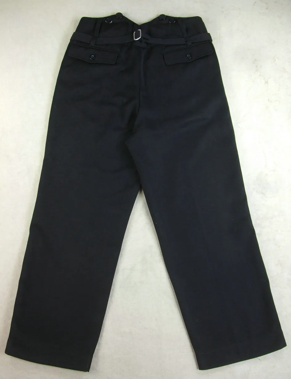 WW2 Garman Elite Straight Leg Piped Pants Black Wool