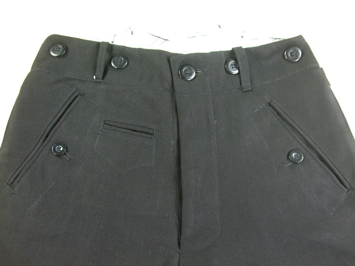 WW2 Garman Elite Straight Leg Piped Pants Black Wool