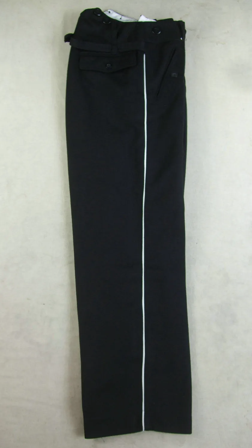 WW2 Garman Elite Straight Leg Piped Pants Black Wool