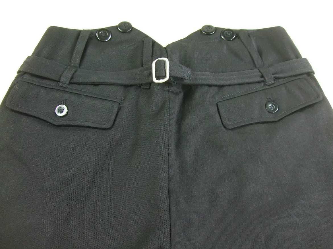 WW2 Garman Elite Straight Leg Piped Pants Black Wool