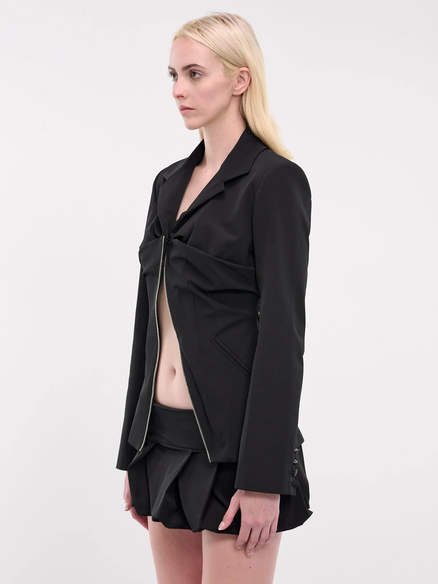 Zip Tailored Jacket (JA025B-BLACK)