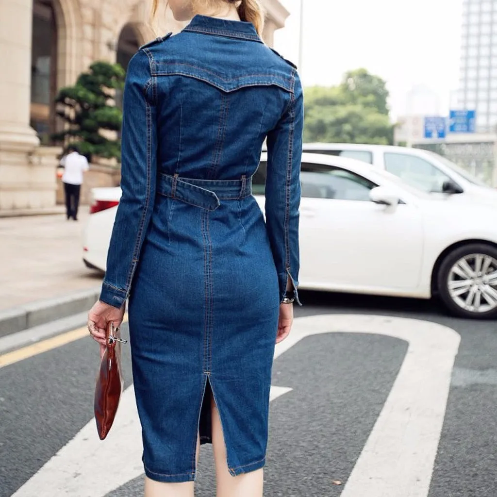 ZOGAA Jean Fashion Pencil Dress